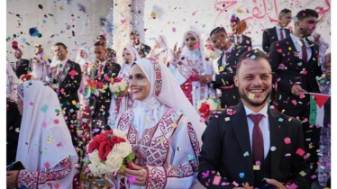 ফিলিস্তিনের গাজায় গণবিয়ের আয়োজন