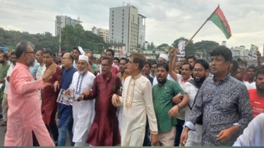উত্তরায় জিয়ার আদর্শ ও ৩১ দফা বাস্তবায়নে লিফলেট বিতরণ