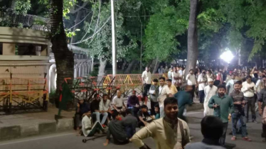 আওয়ামী লীগ নিষিদ্ধ চেয়ে মধ্যরাতে যমুনায় বিক্ষোভ