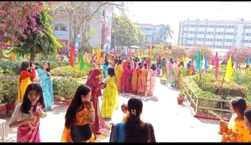 খাগড়াছড়ি সরকারি মহিলা কলেজে বসন্ত বরণ ও পিঠা উৎসব