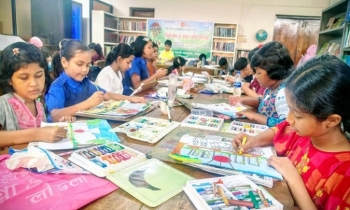 আন্তর্জাতিক মাতৃভাষা দিবস উপলক্ষে শেরপুরে চিত্রাঙ্কন প্রতিযোগিতা