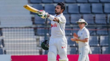 শান্তর সেঞ্চুরির পর সিলেটে জয়ের পথে বাংলাদেশ