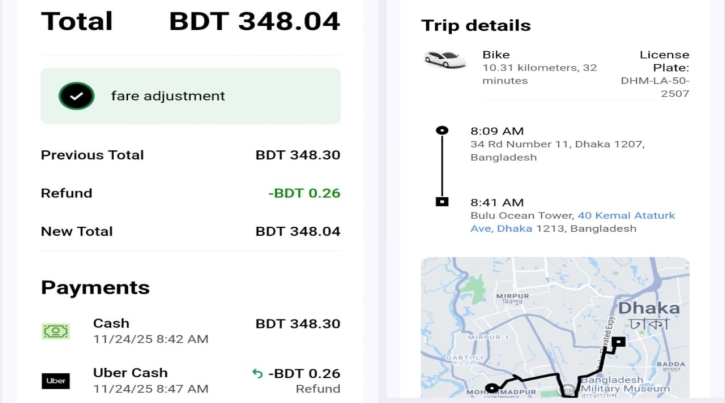 “ঢাকায় উবারের ভাড়া জালিয়াতি অভিযোগে ভোক্তা অধিদপ্তরের তদন্ত, গ্রাহক ক্ষোভ চরমে”