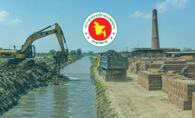 কৃষিজমির টপসয়েল রক্ষায় নতুন উদ্যোগ : খাল খননের মাটি যাবে বৈধ ইটভাটায়