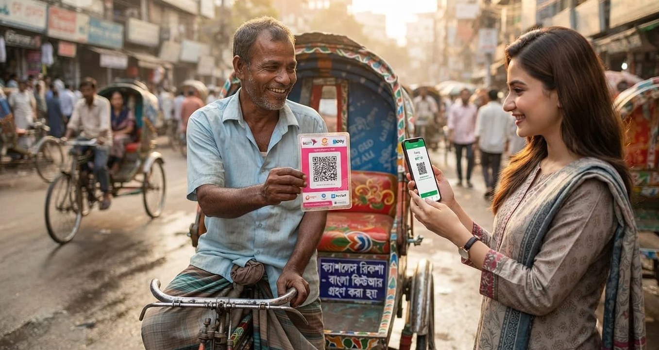 স্মার্টফোন দিয়ে রিকশা ভাড়া, ভিক্ষা: ‘বাংলা কিউআর’-এ লেনদেন বিপ্লবের দোরগোড়ায় বাংলাদেশ