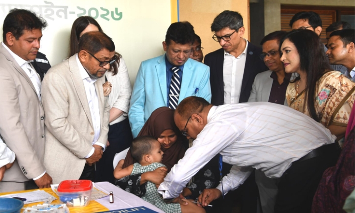দেশব্যাপী হাম-রুবেলার টিকাদান শুরু : লক্ষ্যমাত্রা ১ কোটি ৮০ লাখ।